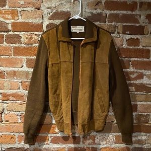 Vintage Montgomery Ward Suede Sweater Jacket, L